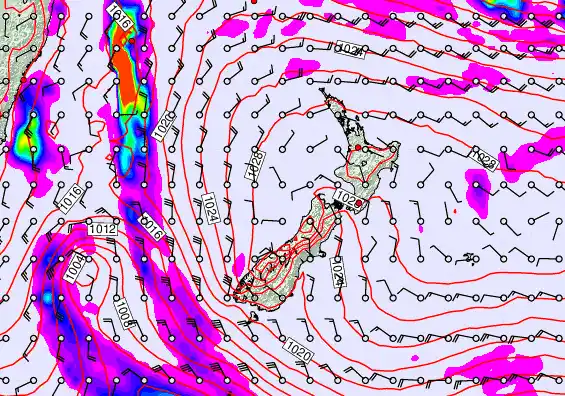 New Zealand forecast chart for Wednesday, May 20th, 2026 at 12:00 PM