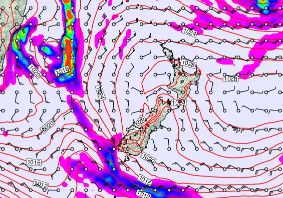 New Zealand forecast chart for Thursday, May 21st, 2026 at 12:00 AM