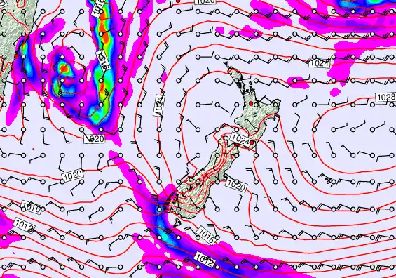 New Zealand forecast chart for Thursday, May 21st, 2026 at 6:00 AM