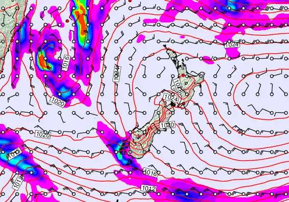 New Zealand forecast chart for Thursday, May 21st, 2026 at 12:00 PM