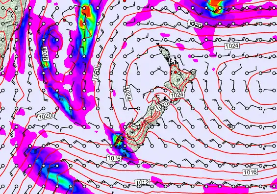 New Zealand forecast chart for Thursday, May 21st, 2026 at 6:00 PM