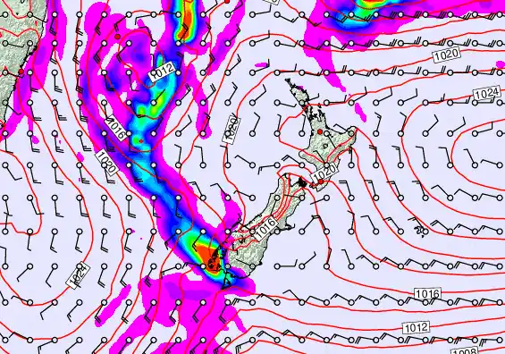 New Zealand forecast chart for Friday, May 22nd, 2026 at 6:00 AM