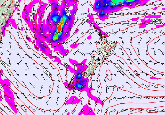 New Zealand forecast chart for Friday, May 22nd, 2026 at 6:00 PM