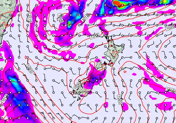 New Zealand forecast chart for Saturday, May 23rd, 2026 at 6:00 AM