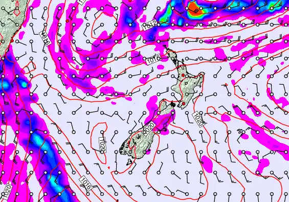 New Zealand forecast chart for Saturday, May 23rd, 2026 at 12:00 PM