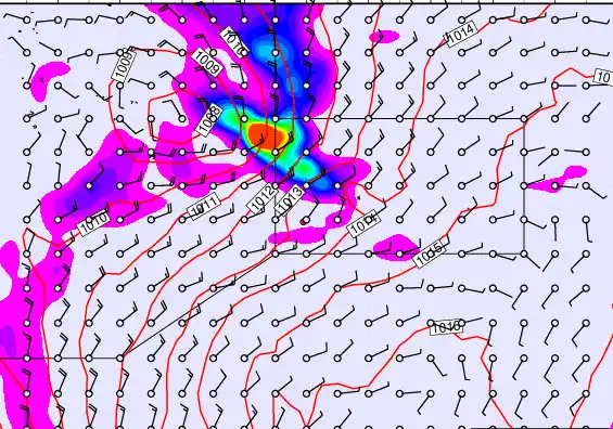 Pitcairn Island forecast chart for Saturday, May 16th, 2026 at 12:00 PM
