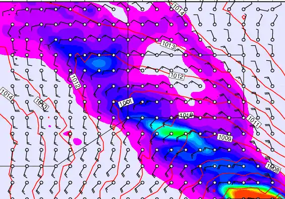 Pitcairn Island forecast chart for Monday, May 18th, 2026 at 6:00 AM