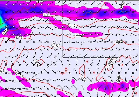Pitcairn Island forecast chart for Thursday, May 21st, 2026 at 12:00 PM
