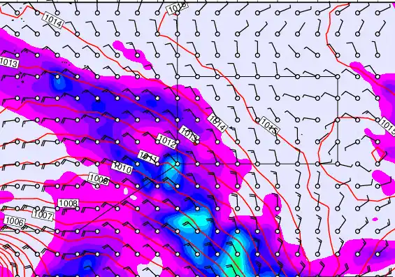 Pitcairn Island forecast chart for Sunday, May 24th, 2026 at 6:00 PM