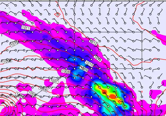 Pitcairn Island forecast chart for Monday, May 25th, 2026 at 12:00 AM