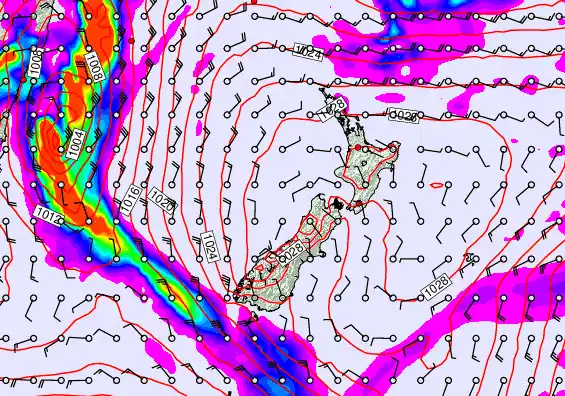 New Zealand forecast chart for Tuesday, May 19th, 2026 at 12:00 PM