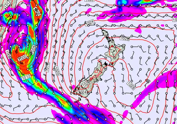 New Zealand forecast chart for Tuesday, May 19th, 2026 at 6:00 PM