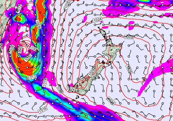 New Zealand forecast chart for Wednesday, May 20th, 2026 at 12:00 AM
