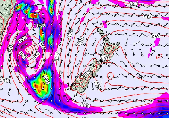 New Zealand forecast chart for Wednesday, May 20th, 2026 at 6:00 PM