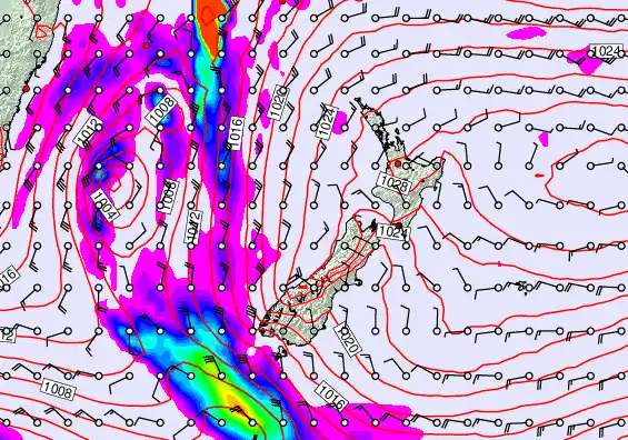 New Zealand forecast chart for Thursday, May 21st, 2026 at 6:00 AM