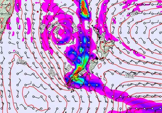 New Zealand forecast chart for Friday, May 22nd, 2026 at 6:00 PM