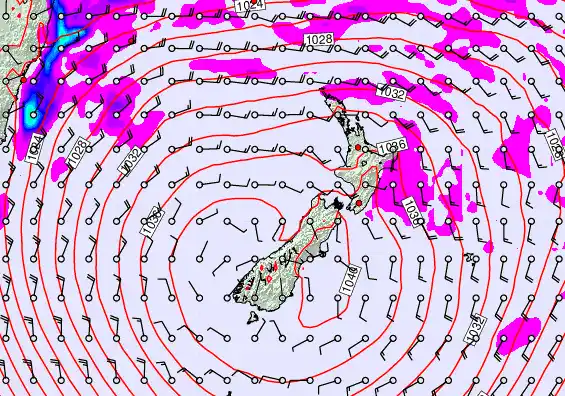New Zealand forecast chart for Saturday, May 16th, 2026 at 6:00 AM