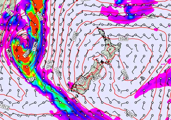New Zealand forecast chart for Tuesday, May 19th, 2026 at 6:00 PM