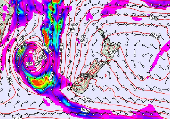 New Zealand forecast chart for Wednesday, May 20th, 2026 at 12:00 PM