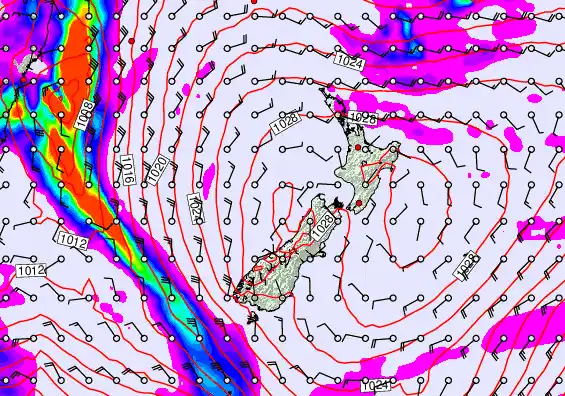 New Zealand forecast chart for Tuesday, May 19th, 2026 at 6:00 AM