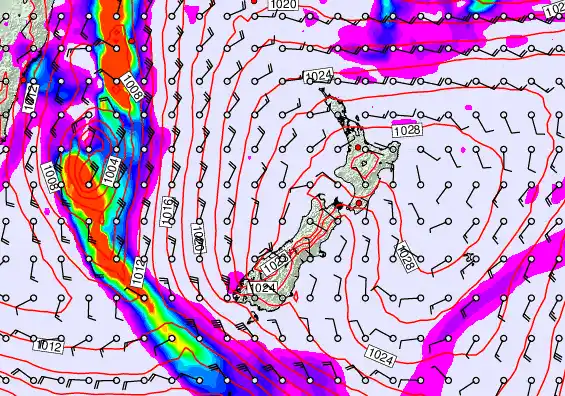 New Zealand forecast chart for Tuesday, May 19th, 2026 at 6:00 PM
