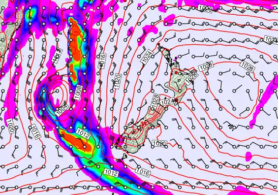 New Zealand forecast chart for Wednesday, May 20th, 2026 at 12:00 PM