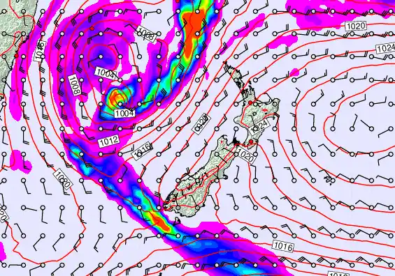 New Zealand forecast chart for Friday, May 22nd, 2026 at 6:00 AM