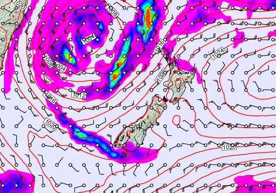 New Zealand forecast chart for Friday, May 22nd, 2026 at 6:00 PM