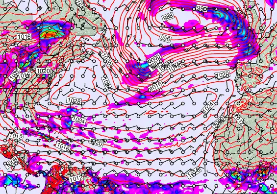 North Atlantic forecast chart for Tuesday, May 19th, 2026 at 12:00 AM