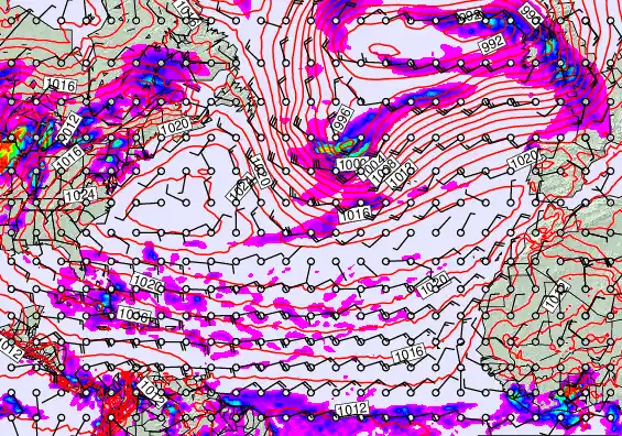 North Atlantic forecast chart for Tuesday, May 19th, 2026 at 6:00 AM