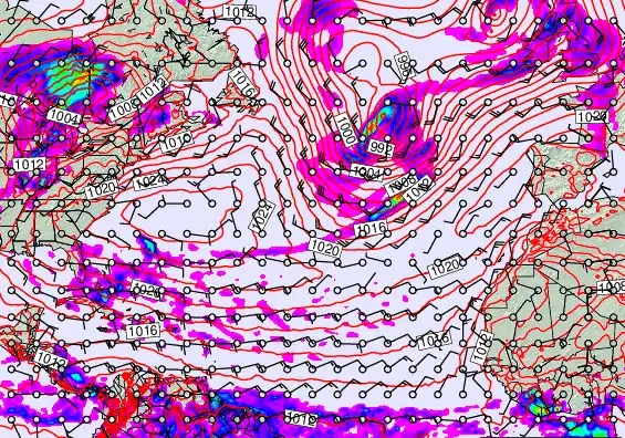North Atlantic forecast chart for Tuesday, May 19th, 2026 at 6:00 PM