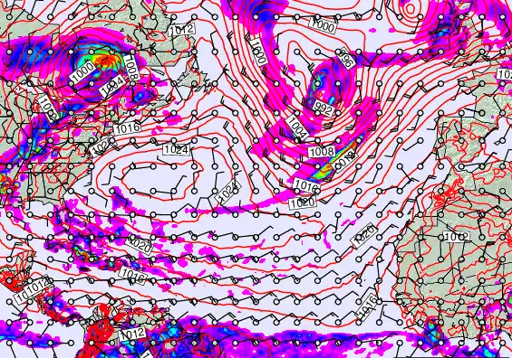 North Atlantic forecast chart for Wednesday, May 20th, 2026 at 12:00 AM