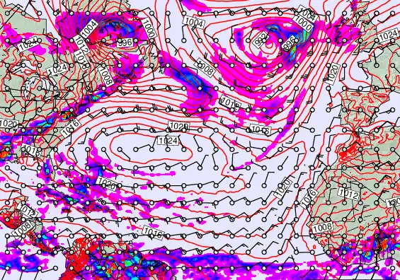 North Atlantic forecast chart for Thursday, May 21st, 2026 at 12:00 AM