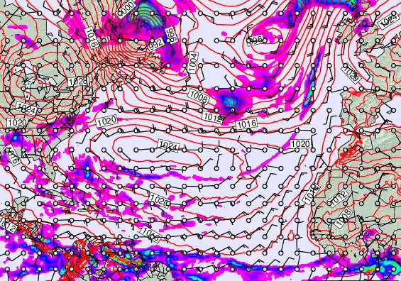 North Atlantic forecast chart for Thursday, May 21st, 2026 at 12:00 PM