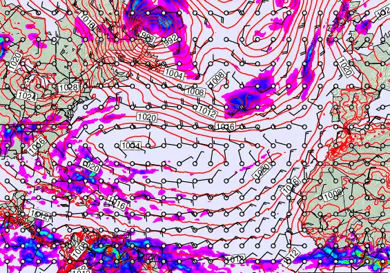 North Atlantic forecast chart for Thursday, May 21st, 2026 at 6:00 PM