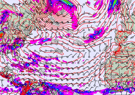 North Atlantic forecast chart for Friday, May 22nd, 2026 at 6:00 AM