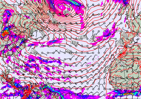 North Atlantic forecast chart for Friday, May 22nd, 2026 at 12:00 PM