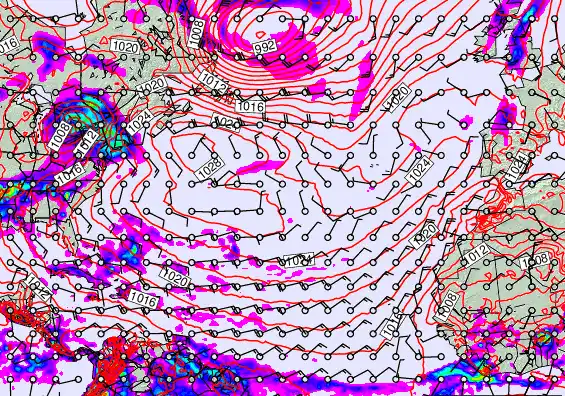 North Atlantic forecast chart for Saturday, May 23rd, 2026 at 12:00 AM