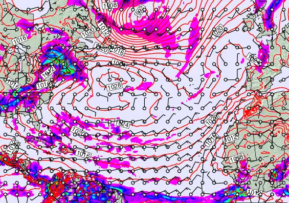 North Atlantic forecast chart for Saturday, May 23rd, 2026 at 6:00 AM