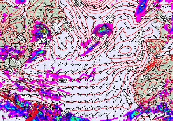 North Atlantic forecast chart for Tuesday, May 26th, 2026 at 6:00 PM
