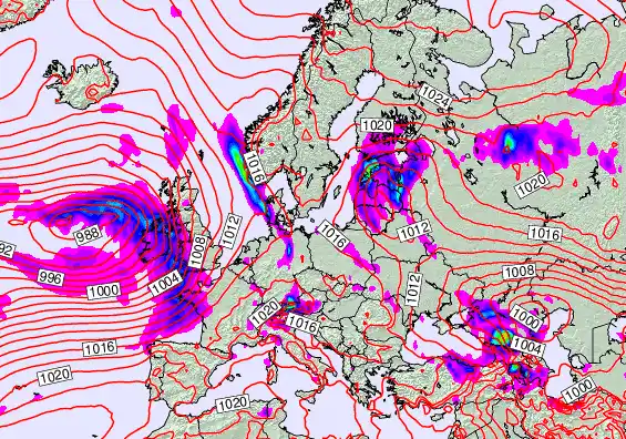Europe forecast chart for Tuesday, May 19th, 2026 at 12:00 AM