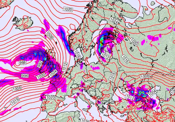 Europe forecast chart for Tuesday, May 19th, 2026 at 6:00 AM