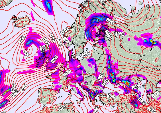 Europe forecast chart for Tuesday, May 19th, 2026 at 6:00 PM