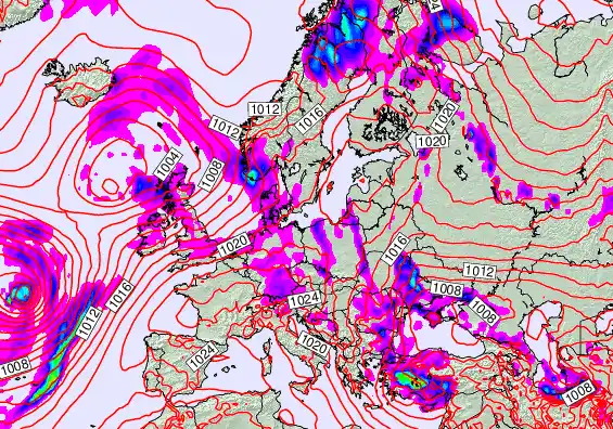 Europe forecast chart for Wednesday, May 20th, 2026 at 12:00 PM