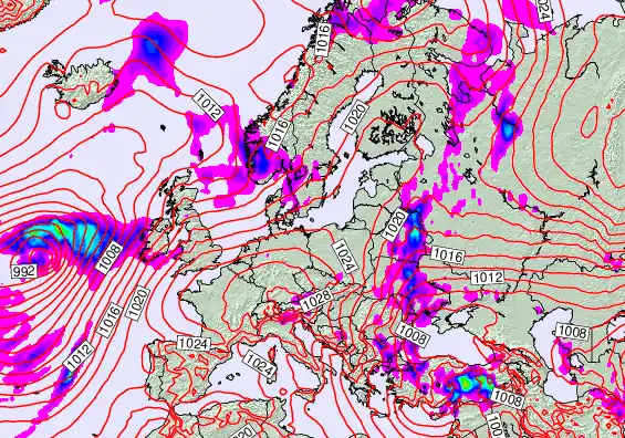 Europe forecast chart for Thursday, May 21st, 2026 at 12:00 AM