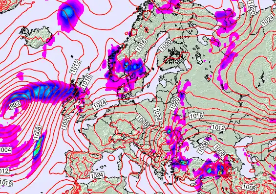 Europe forecast chart for Thursday, May 21st, 2026 at 6:00 AM