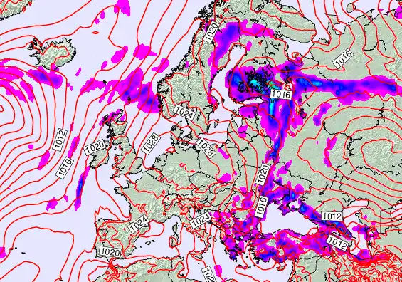 Europe forecast chart for Friday, May 22nd, 2026 at 12:00 PM
