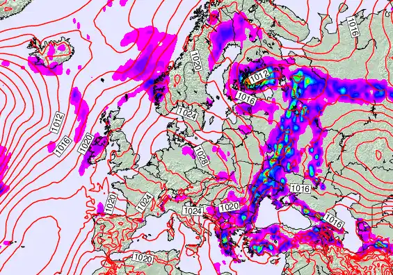 Europe forecast chart for Friday, May 22nd, 2026 at 6:00 PM