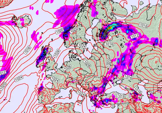 Europe forecast chart for Saturday, May 23rd, 2026 at 12:00 AM