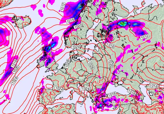 Europe forecast chart for Saturday, May 23rd, 2026 at 6:00 AM